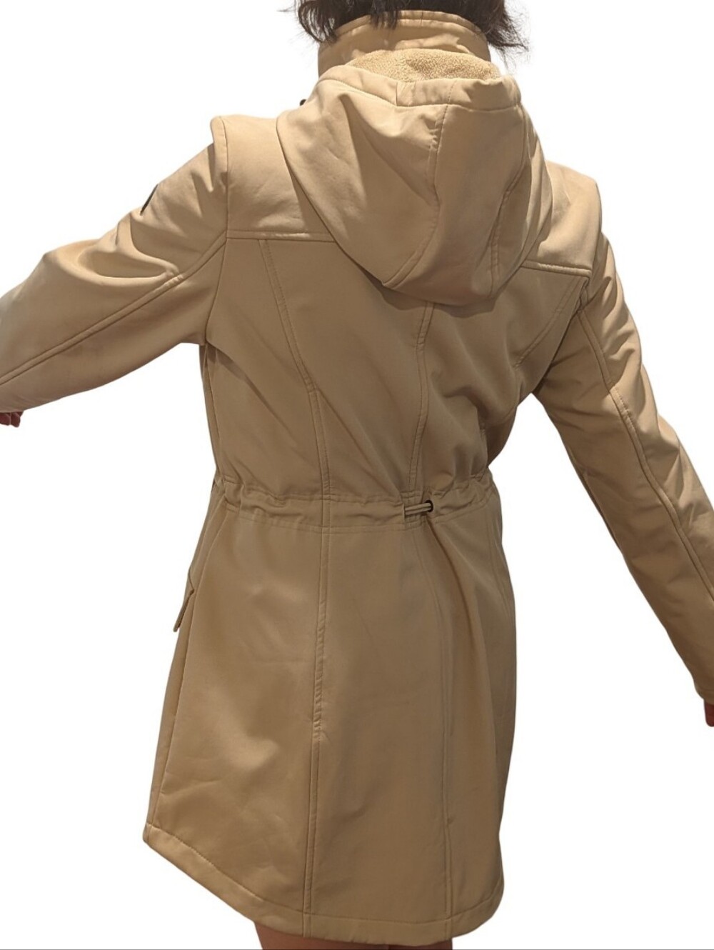 French Connection Softshell Anorak Women’s Hooded Small Khaki - Picture 3 of 16